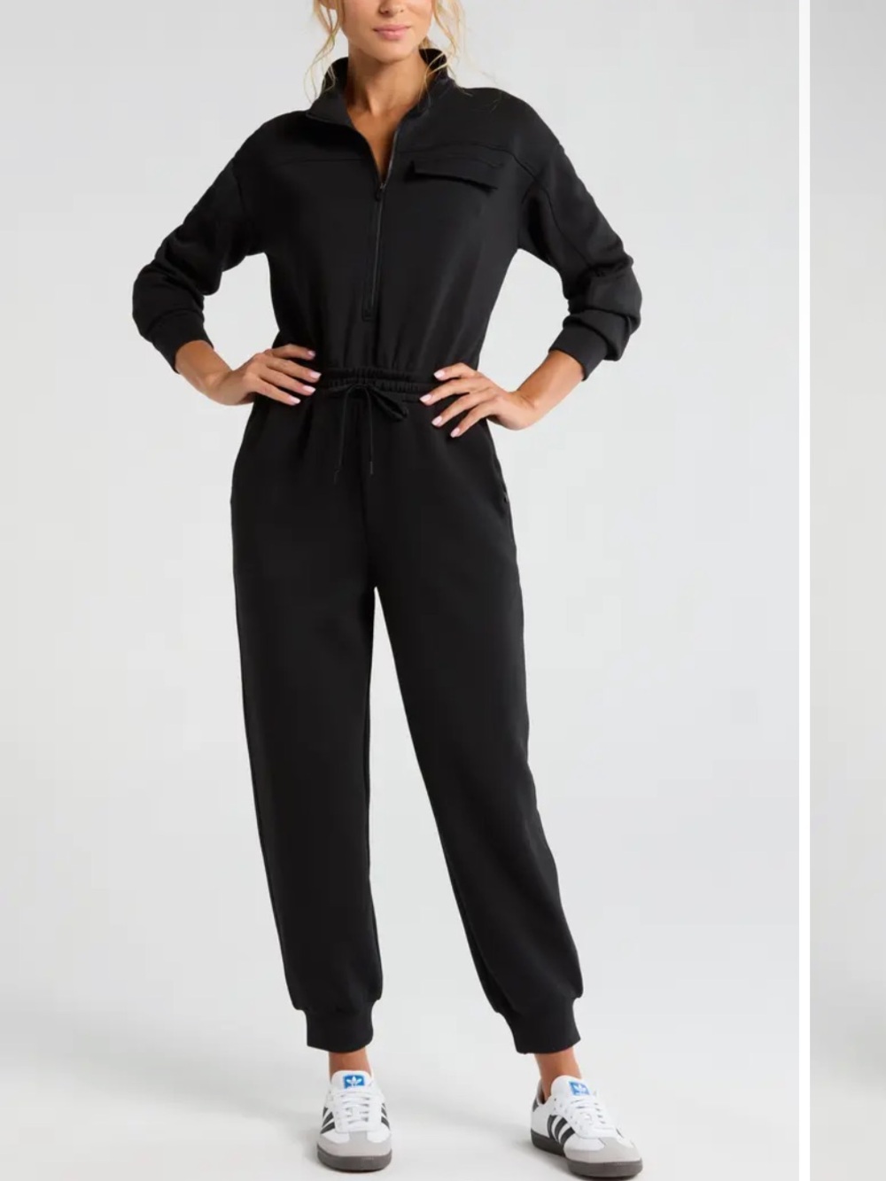 Zella Lift Off Black Long Sleeve Jumpsuit Size Medium